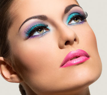 woman wearing gorgeous colorful makeup